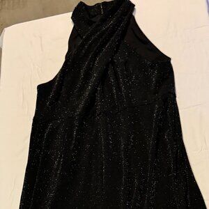 Calvin Klein Women's Metallic Crepe Crossover Halter Jumpsuit